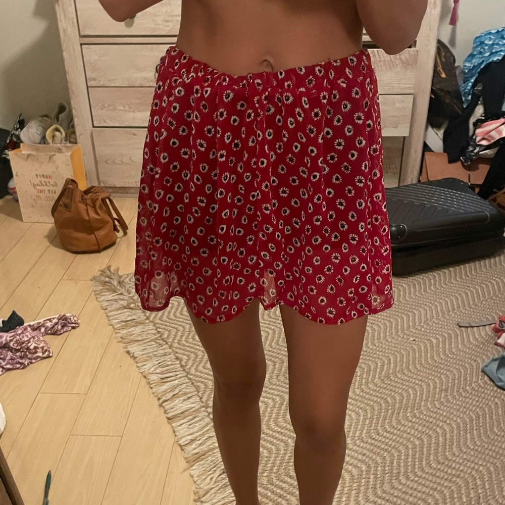 Brandy Melville red mini skirt